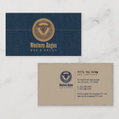 Western-Angus-Bar u. Visitenkarte (Vorne/Hinten)