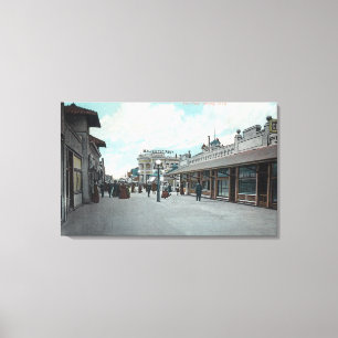 Western-Ansicht vom PikeLong Strand, CA Leinwanddruck