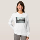 Western-Ansicht vom PikeLong Strand, CA T-Shirt (Vorne ganz)