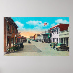 Western-Ansicht von 5. und Hauptstraßen-Ecke Poster