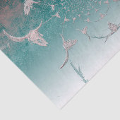 Western Aquamarin Weißer Metallgewebe Seidenpapier (Ausschnitt)