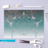 Western Aquamarin Weißer Metallgewebe Seidenpapier (Handwerk)