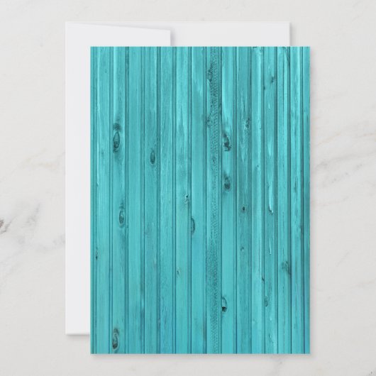 Western Aquamarin Wood Rodeo Geburtstag Einladung (Rückseite)