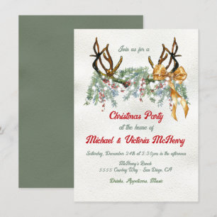 Western Aquarell Weihnachten Party Einladung