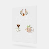 Western Aquarellbraun und Unterschrift Getränke Acrylschild (Winkel)