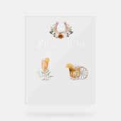 Western Aquarellbraun und Unterschrift Getränke Acrylschild (Vorderseite)