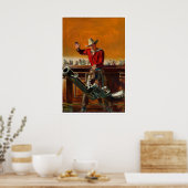 Western Art Bar Western Pulp Cowboy Poster Mann (Küche)