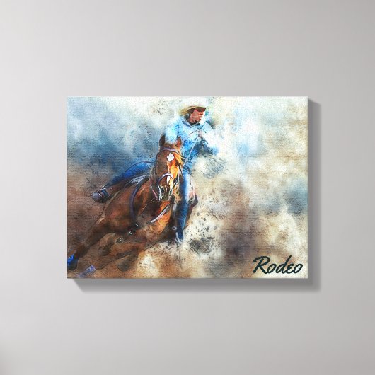 Western Art, Cowboy, Pferd, Rodeo Canvas Print Leinwanddruck (Vorderseite)