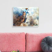 Western Art, Cowboy, Pferd, Rodeo Canvas Print Leinwanddruck (Insitu (Wohnzimmer))