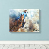 Western Art, Cowboy, Pferd, Rodeo Canvas Print Leinwanddruck (Insitu (Holzboden))