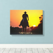 Western Art, Cowboy Sunset, Leinwanddruck (Insitu (Holzboden))