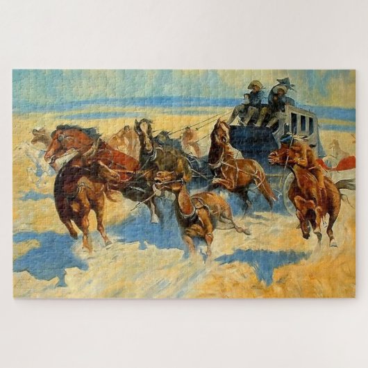 Western Art "Downing the Nigh Leader" Puzzle (Horizontal)