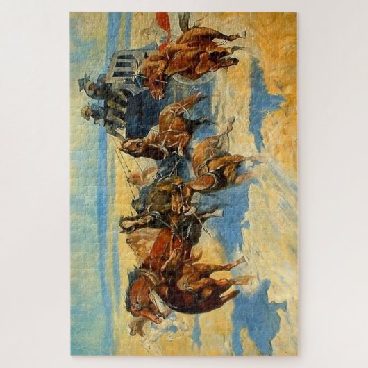 Western Art "Downing the Nigh Leader" Puzzle (Vertikal)