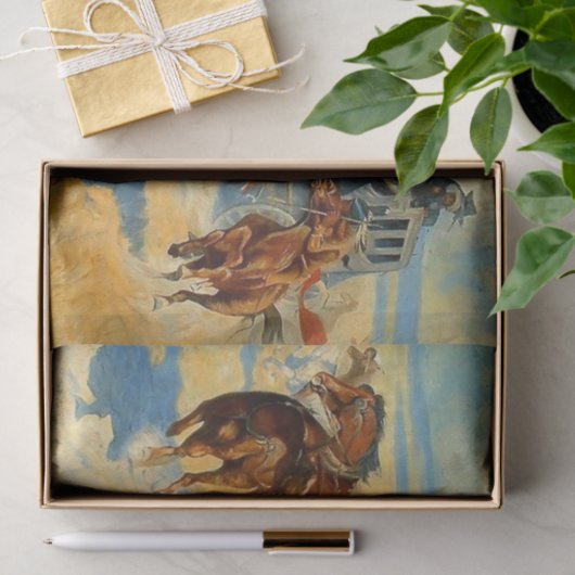 Western Art "Downing the Nigh Leader" Seidenpapier (Geschenk)