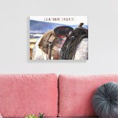 Western Art Horse Saddle Canvas Print Leinwanddruck (Insitu (Wohnzimmer))