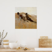 Western Art "Indian Scouts Watching Custer" Poster (Küche)