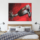Western Art Silver Spur auf roter Leinwand (Insitu (Schlafzimmer))