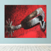Western Art Silver Spur auf roter Leinwand (Insitu (Holzboden))