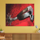Western Art Silver Spur auf roter Leinwand (Insitu (Wohnzimmer))