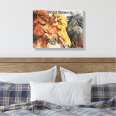 Western Art Wild Pferde Leinwanddruck (Insitu (Schlafzimmer))