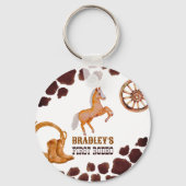 Western auf der ersten Rutsche auf dem Pferd Gebur Schlüsselanhänger (Rückseite)