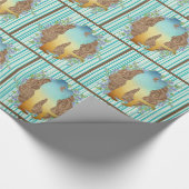 Western auf Leder- und Streifenuntergrund Geschenkpapier (Ecke)