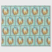 Western auf Leder- und Streifenuntergrund Geschenkpapier (Flach)