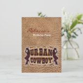Western aus geschliffenem Leder Urban Cowboy Einladung (Stehend Vorderseite)