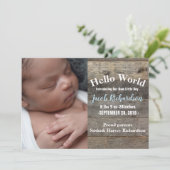 Western aus Stallholz Land Baby Geburtserklärung a Ankündigung (Stehend Vorderseite)