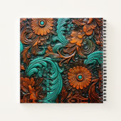 Western aus türkisfarbenem Glattleder Notizblock (Rückseite)