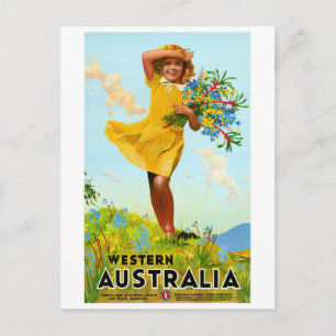 Western Australia Das Vintage Travel Poster Postkarte
