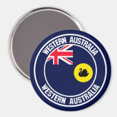 Western Australia Round Emblem Magnet (Vorderseite/Rückseite)