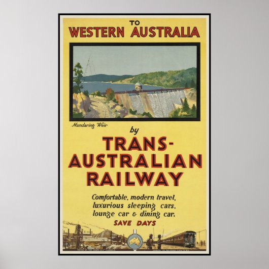 Western Australien durch die Trans-Australische Ei Poster (Vorne)