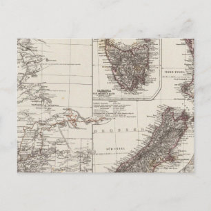 Western Australien Tasmanien und Neuseeland Postkarte