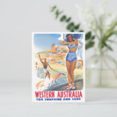 Western Australien Vintage Reise Postkarte (Stehend Vorderseite)