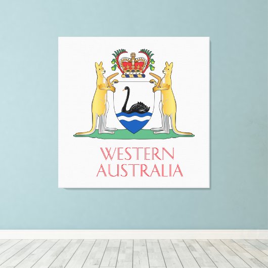 Western Australien Wappen Leinwanddruck (Insitu (Holzboden))