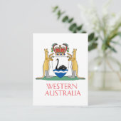 Western Australien Wappen Postkarte (Stehend Vorderseite)