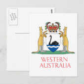 Western Australien Wappen Postkarte (Vorne/Hinten)