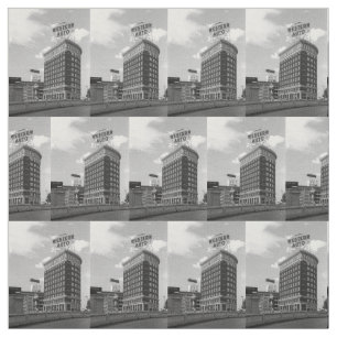 Western-Auto-Gebäude-Foto-Gewebe Stoff