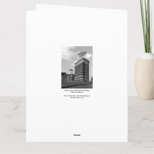 Western Auto Signieren Schwarz & Weiß Architektur Karte (Rückseite)
