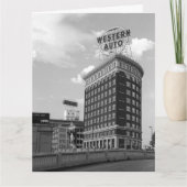 Western Auto Signieren Schwarz & Weiß Architektur Karte (Vorderseite)
