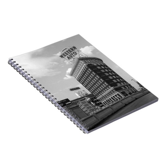 Western Auto Signieren Schwarz & Weiß Architektur Notizblock (Rechte Seite)