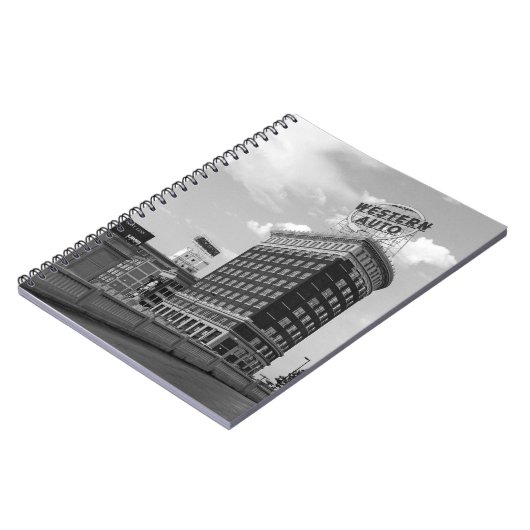 Western Auto Signieren Schwarz & Weiß Architektur Notizblock (Linke Seite)