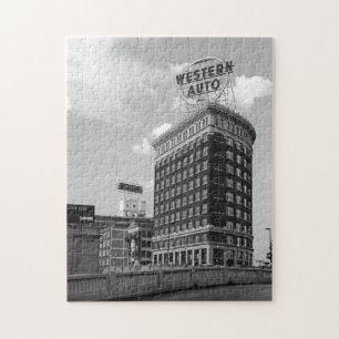 Western Auto Signieren Schwarz & Weiß Architektur  Puzzle