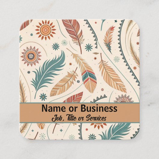 Western-Aztec-Design Quadratische Visitenkarte (Vorderseite)