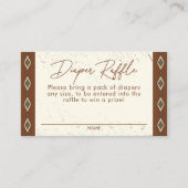 Western Aztec Rustic Boho Diaper Raffekarte Begleitkarte (Vorderseite)