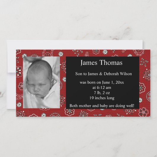 Western Baby Birth Ankündigung (Vorderseite)