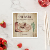 Western Baby Boy Cowboy Hat Cactus Celebration Serviette (Beispiel)