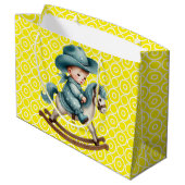 Western Baby Cowboy l Große Geschenktasche Geschenktüte (Rückseite Schrägansicht)