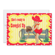 Western Baby Cowgirl auf Stick Pferd Party laden